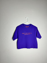 Load image into Gallery viewer, They Not Like Us” Phoenix AZ Purple and Orange Women’s Crop Tee
