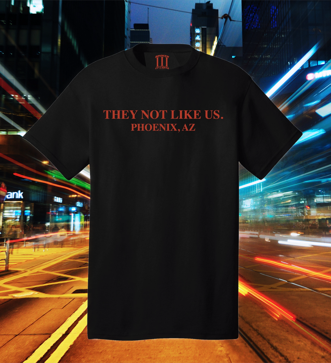 They Not Like Us” Phoenix AZ Black and Red Tee