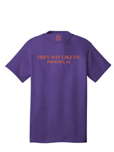 Load image into Gallery viewer, They Not Like Us” Phoenix AZ Purple and Orange Tee
